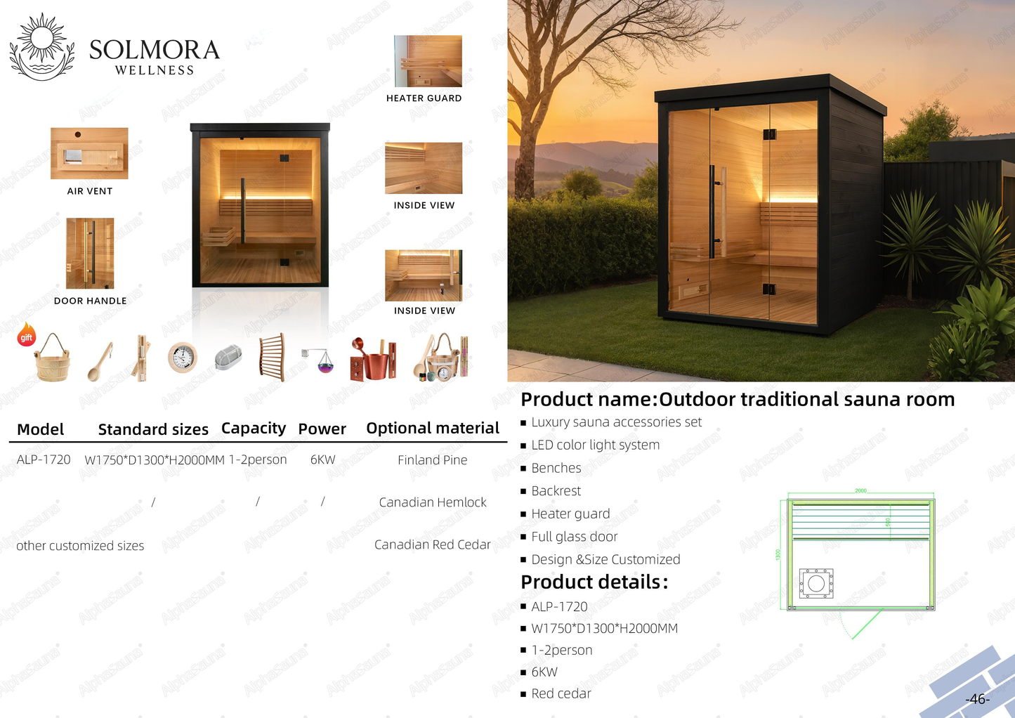 Black Outdoor Traditional Sauna