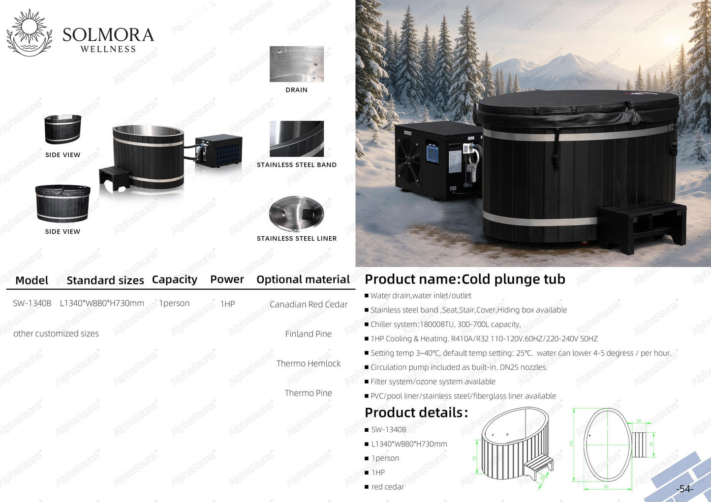 Black Cold Plunge Pool (Olive Ice Tub