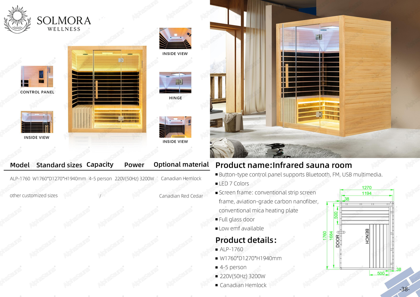 Indoor infrared saunas
