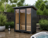 2-Person Black Jaguar Outdoor Traditional Sauna