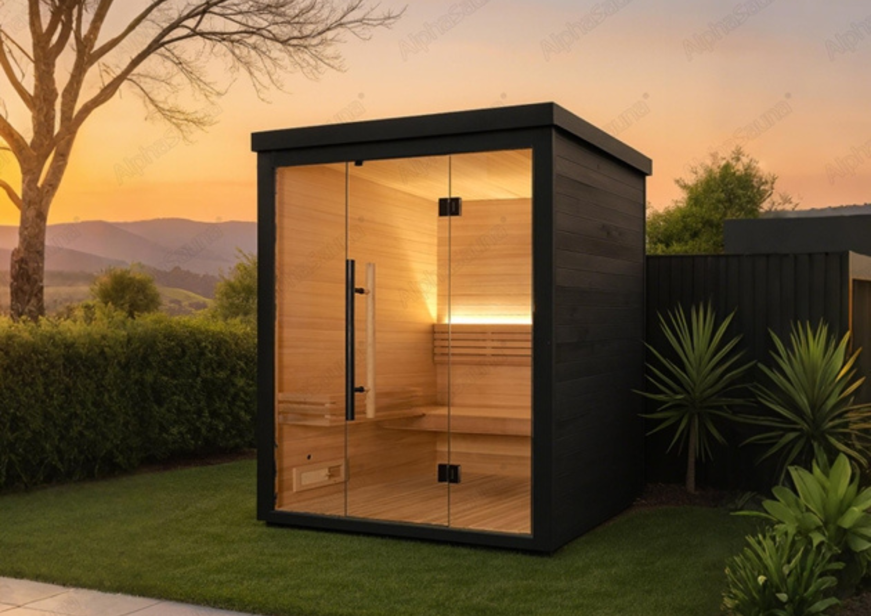 Black Outdoor Traditional Sauna
