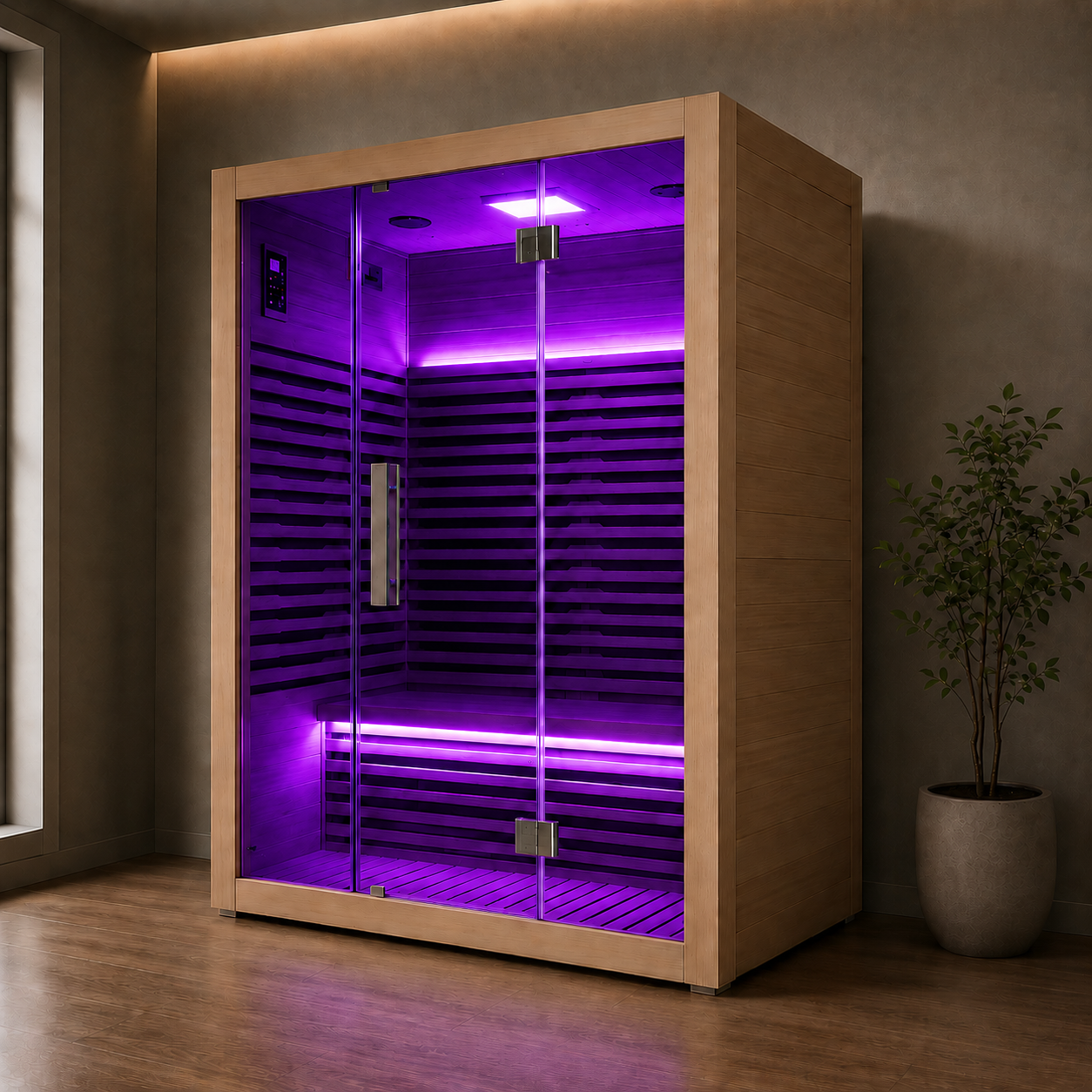 3-Person Infrared Sauna Room — Canadian Hemlock | Deep Detox & Relaxatio