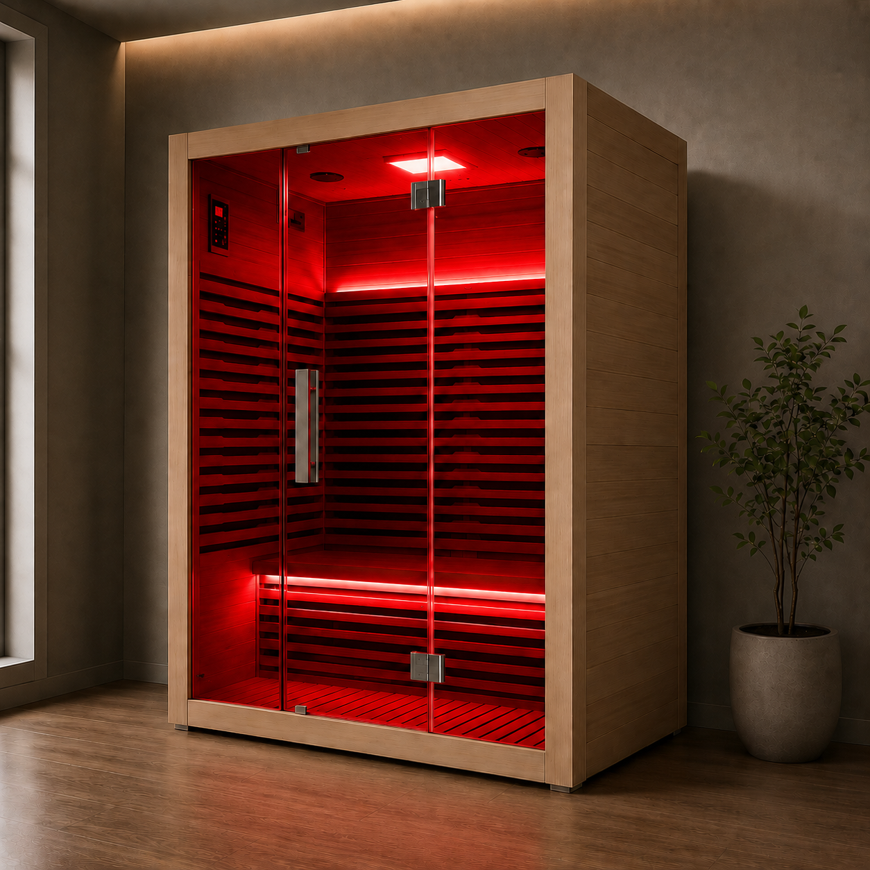 3-Person Infrared Sauna Room — Canadian Hemlock | Deep Detox & Relaxatio