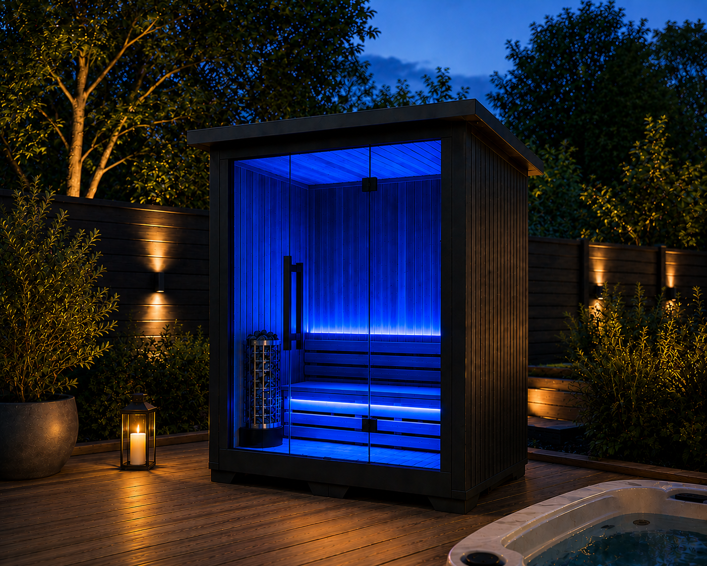 2-Person Black Outdoor Traditional Sauna