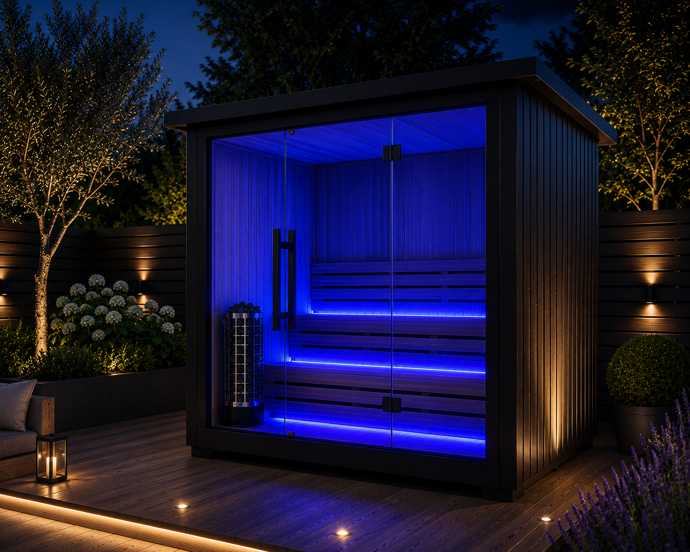 Black Outdoor Traditional Sauna