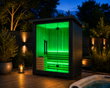 2-Person Black Jaguar Outdoor Traditional Sauna