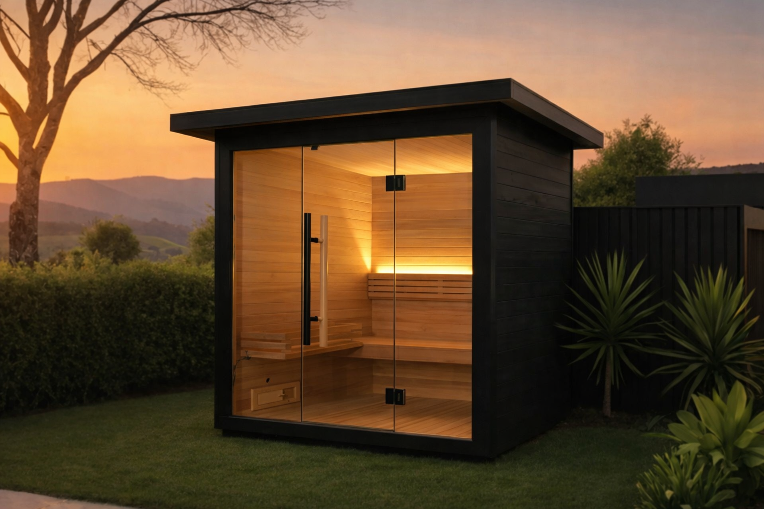 Black Outdoor Traditional Sauna