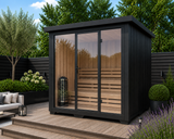 6 Person Black Jaguar Edition Outdoor Traditional Sauna