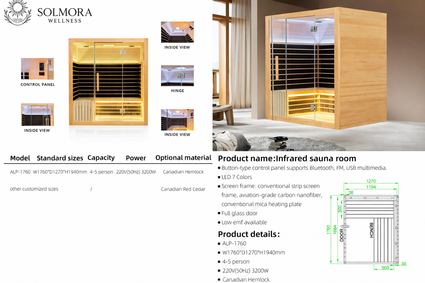 Indoor infrared saunas